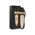 Camara Fashion Street Vogue 100ml with a unique black shoe-shaped bottle design featuring a golden bow, for a fresh floral fragrance with orange blossom, vanilla, and rose.