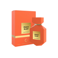Camara Peach Blast 100ml with box, showcasing a vibrant orange bottle design for a fresh fruity unisex fragrance with peach, raspberry, and vanilla.