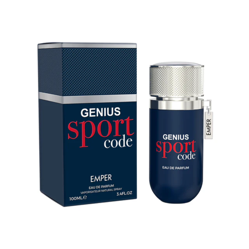 Bottle of Emper Genius Sport Code Eau De Parfum 100ml men’s long?lasting fragrance