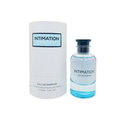 Emper Intimation 100ml Eau de Parfum unisex fresh citrus fragrance bottle with clear blue liquid and silver cap displayed beside its matching branded cylindrical box