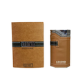 Emper Legend Pour Homme 100ml Eau de Parfum men’s fragrance featuring a brown rectangular glass bottle with metallic cap displayed alongside its matching textured brown branded box