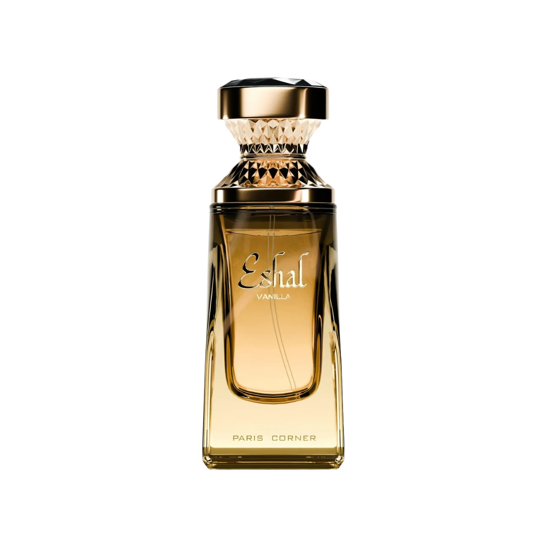Perfume bottle labeled 'Eshal' on a white background