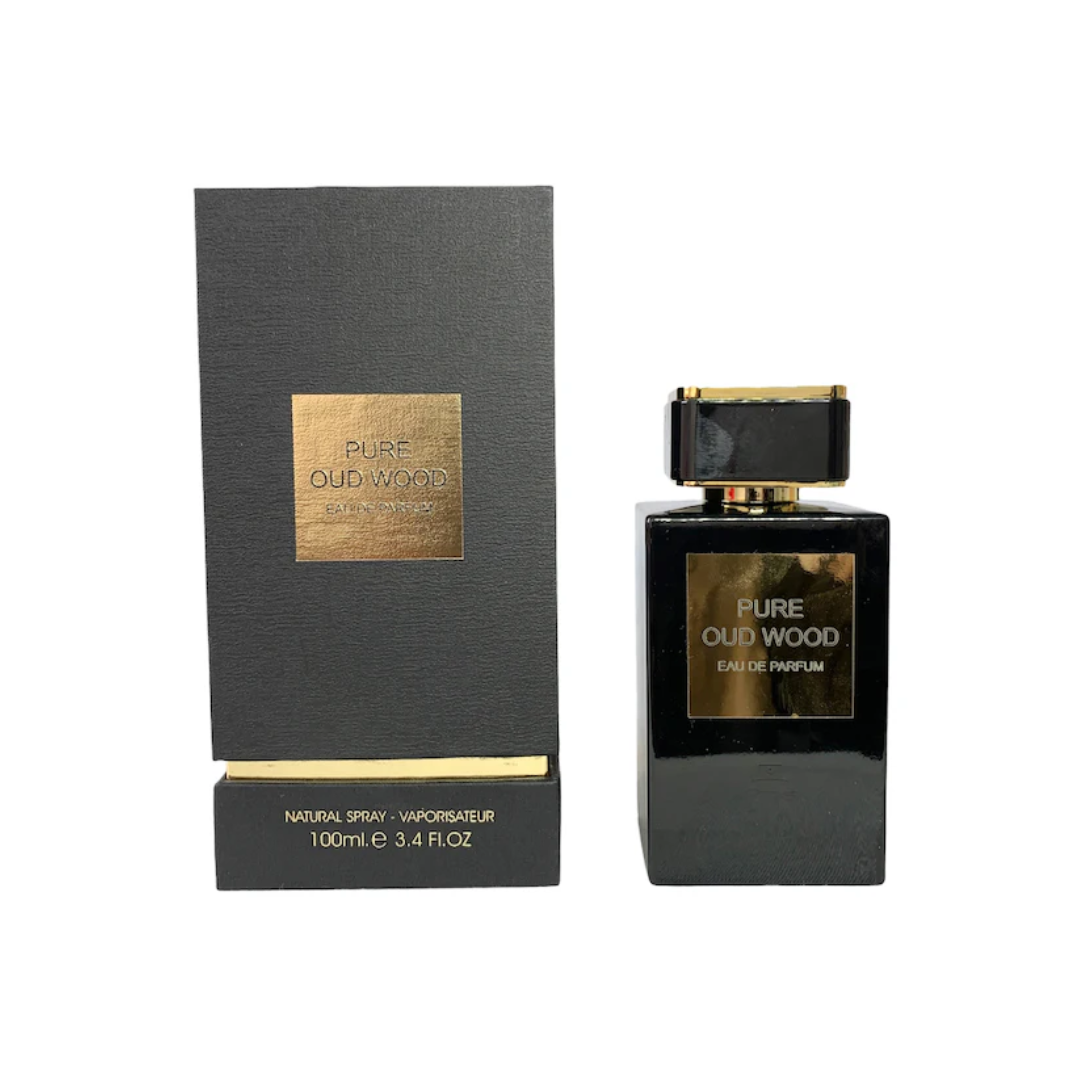 FA Paris Pure Oud Wood 100ml bottle with oud, Sichuan pepper, and amber fragrance notes
