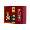 Lattafa Nebras Gift Set with red berries, vanilla, and tonka bean notes, offering a sweet and long-lasting gourmand unisex fragrance.