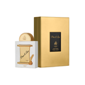 Lattafa Peace & Love 100ml bottle with bergamot, rose, and vanilla notes, offering a refined, long-lasting unisex fragrance.