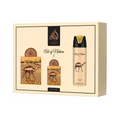 Lattafa Pride Art of Nature II 3pc unisex Eau de Parfum gift set with elegant boxed packaging featuring the perfume bottle and matching scented body care items displayed together