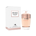 Le Chameau Arabia Madame 100ml Eau de Parfum women’s floral perfume bottle with soft pink glass design and matching branded box packaging displayed together
