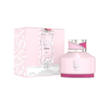 Le Chameau Haya 100ml Eau de Parfum for women featuring a soft pink perfume bottle with silver detailing displayed alongside matching light pink branded box packaging