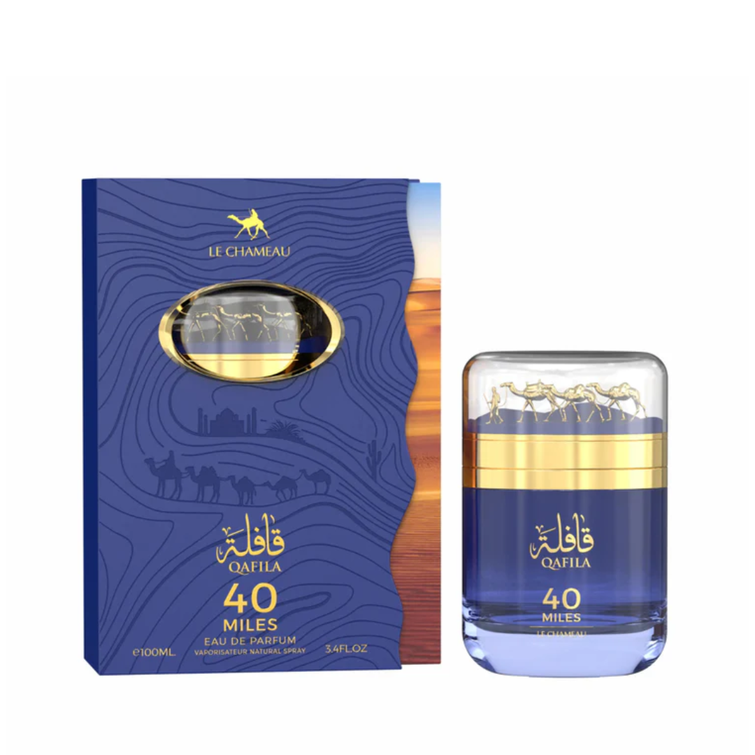 Le Chameau Qafila 40 Miles Eau De Parfum 100ml bottle and box
