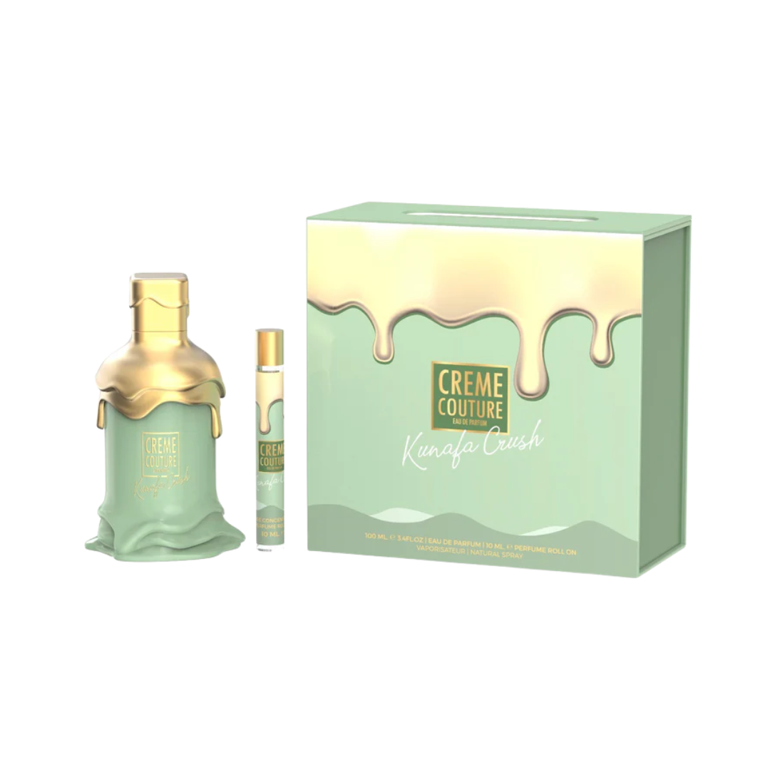 Le Chameau Creme Couture Kunafa Crush perfume bottle and gift set