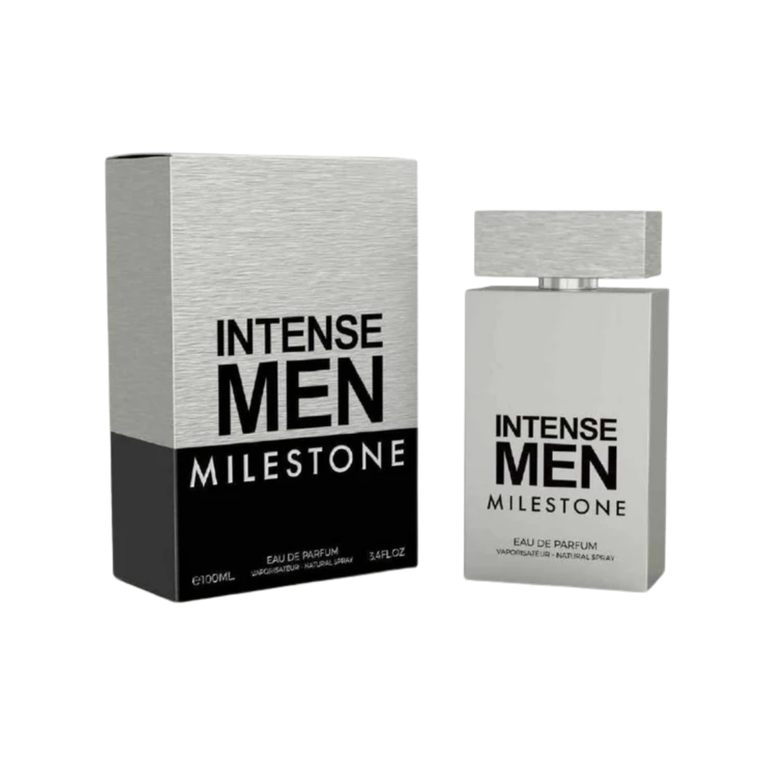 Bottle of Milestone Intense Men Eau De Parfum 100ml bold masculine fragrance