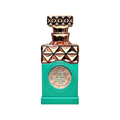 Paris Corner Minya Luxury Unisex Perfume 100ml Eau de Parfum featuring a luxurious turquoise and rose gold geometric bottle with intricate detailing, representing the opulent and sweet fragrance.