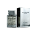 Pendora Scents Designation Platina 100ml bottle with neroli, jasmine, and sandalwood notes, offering a spicy woody fragrance.